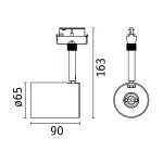 Reflektor na szynoprzewód Urail LUXE LED SH Zigbee GU10 4,8W 350lm 2200K-6500K 230V chrom matowy / tworzywo sztuczne