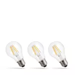 LED GLS E-27 230V 7W COG WW CLEAR SPECTRUM 3-PACK