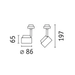 Reflektor na szynoprzewód URail PANE LED DIM 7,4W 680lm 4000K 230V biały RAL9003 / metal