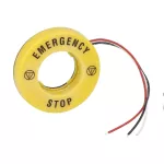 Podświetlany dysk fi60mm, zasilanie 24VAC/DC, opis: EMERGENCY STOP