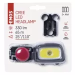 Latarka czołowa LED COB + CREE 330 lm, 65m 3× AAA