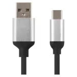 Kabel USB 2.0, wtyk A - C, ładowanie, transmisja danych, 1 m, czarny