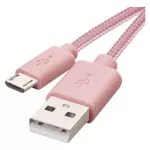 Kabel USB 2.0, wtyk A - micro B, 1m, ładowanie, transmisja danych, różowy