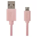 Kabel USB 2.0, wtyk A - micro B, 1m, ładowanie, transmisja danych, różowy