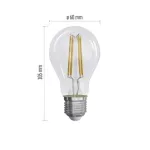 Żarówka LED Filament A60 / E27 / 8,5 W (75 W) / 1 055 lm / ciepła biel / ściemnialna