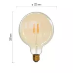 Żarówka LED Vintage G125 / E27 / 4 W (40 W) / 470 lm / ciepła biel