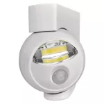 Lampka nocna 3W COB LED 3× AA, 90lm, czujnik PIR, biała