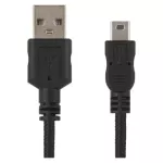 Kabel USB 2.0, wtyk A - mini B, ładowanie, transmisja danych, 2 m, czarny