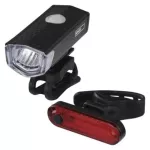 Ładowalne lampy rowerowe komplet przód + tył, 90 lm