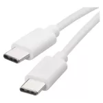 Kabel USB 2.0, wtyk C - C, szybkie ładowanie, transmisja danych, 1 m, biały