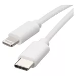 Kabel USB 2.0, wtyk C - Lightning MFi, i16P, ładowanie, transmisja danych, 1 m, biały