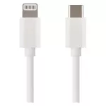 Kabel USB 2.0, wtyk C - Lightning MFi, i16P, ładowanie, transmisja danych, 1 m, biały