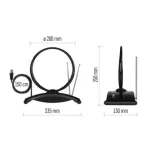 Antena pokojowa CITY RING-C550, DVB-T2, DAB, FM, filtr LTE/4G/5G