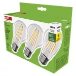 Żarówka LED Filament A60 / E27 / 3,8 W (60 W) / 806 lm / neutralna biel 3PK