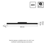 SYSTEM SHIFT - LINE M oprawa na szynoprzewód 602x23x42mm 17W 100st czarny 5 lat gw. 2 obwody