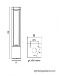 SU-MA lampa stojąca zewnętrzna Fan kwadrat GX53 ciemny popiel 80cm IP54 FKW-800