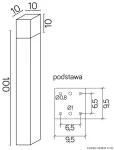 SU-MA lampa stojąca zewnętrzna Cube Max CB-MAX 1000 BL