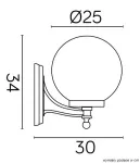 SU-MA kinkiet zewnętrzny kule Classic E27 czarny/patyna IP43 K 3012/1/K 250 OP