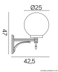 SU-MA kinkiet zewnętrzny kule Classic E27 czarny/patyna IP43 K 3012/1/K 250 U OP