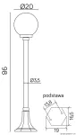 SU-MA lampa stojąca zewnętrzna kule Classic E27 czarny/patyna IP43 K 5002/2/KP 200 OP