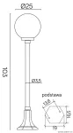 SU-MA lampa stojąca zewnętrzna kule Classic E27 czarny/patyna IP43 K 5002/2/KP 250 OP