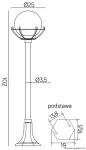 SU-MA lampa stojąca zewnętrzna kule z koszykiem 200 E27 czarny/patyna IP43 K 5002/2/KPO OP