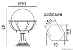 SU-MA lampa stojąca zewnętrzna kule z koszykiem 250 E27 czarny/patyna IP43 K 4011/1/KPO 250 OP