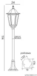 SU-MA lampa stojąca zewnętrzna Retro Classic K 5002/2