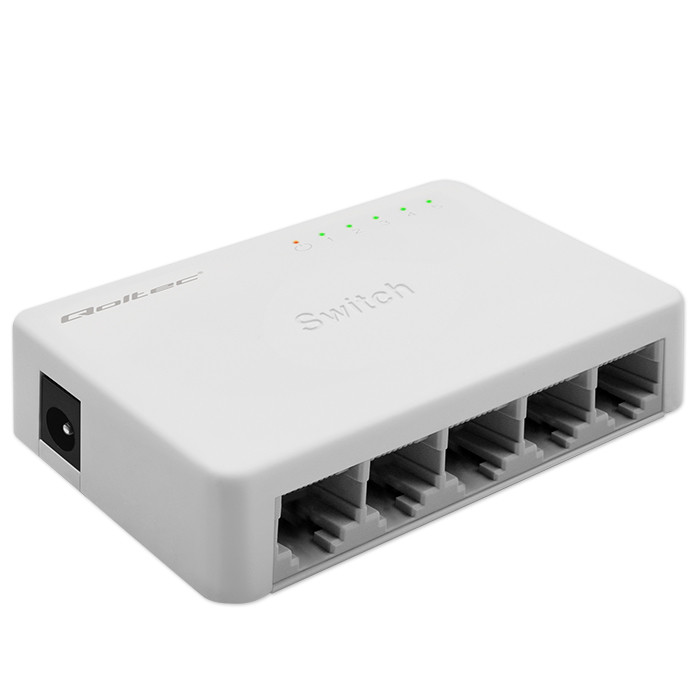 Qoltec SWITCH Przełącznik sieciowy 5 x port RJ45 | 1000Mbps | Fast Ethernet | LAN