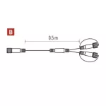 Oświetlenie łączone Standard - rozdzielacz 0,5m, czarny, IP44