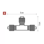 Oświetlenie łączone Standard - rozdzielacz T 0,5m, przeźroczysty, IP44