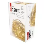 Dekoracje - 120LED drop łezki 12m ciepła biel, IP44 timer