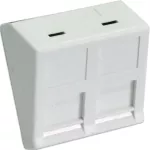 Adapter dwumodułowy kątowy 45x45mm dla 2xRJ45 lub 2xRJ12 do gniazd kat. 6A beznarzędziowych