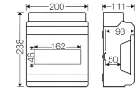 Rozdzielnica natynkowa niewyposażona / 1500VDC/1000VAC / IP65 / klasa ochronności II / 1x9 modułów / bez zacisków / 200x238x111 / materiał PS-polistyrol / masa 0,903kg