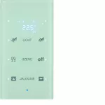 KNX TS Sensor dotykowy 3-kr z reg. temp., konfigurowalny, szkło, biały