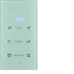 KNX TS Sensor dotykowy 3-kr z reg. temp., konfigurowalny, szkło, alu