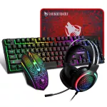 Extralink Gaming Set TF400 4in1 | Zestaw klawiatura + mysz + słuchawki + podkładka | podświetlenie LED