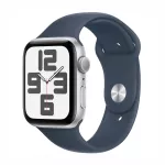 Apple Watch SE 2nd Gen GPS 44mm Silver Aluminium Case Storm Blue Sport Band S/M | Smartwatch |