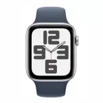 Apple Watch SE 2nd Gen GPS 44mm Silver Aluminium Case Storm Blue Sport Band S/M | Smartwatch |