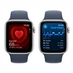 Apple Watch SE 2nd Gen GPS 44mm Silver Aluminium Case Storm Blue Sport Band S/M | Smartwatch |