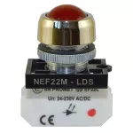 PROMET Lampka NEF22 metalowa sferyczna czerwona, 24V-230V