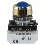 PROMET Lampka NEF22 metalowa sferyczna niebieska, 24V-230V