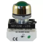 PROMET Lampka NEF22 metalowa sferyczna zielona, 24V-230V