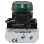 PROMET Lampka NEF22 zielona, 24V-230V