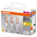 Lampa LED BASE Classic P40 4W/827 230V Filament szkło przezroczyste E14 FS3 OSRAM