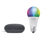 Lampa LED z głośnikiem GOOGLE NEST BK DACH CL A60 RGBW BT KIT