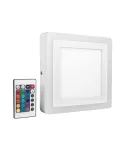 Oprawa LED COLOR + WHITE Square 200mm 17W + RC