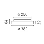 Plafoniera VOLEA 18W DIM 320MM 2120lm 3000K IP44 230V biały / srebrny/ tworzywo sztuczne