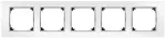 VESTRA ramka pięciokrotna IP 20 - kolor biały/chrom