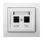 KIER Gniazdo komputerowo-telefoniczne RJ 45 kat. 5e, (8-stykowe) + RJ 11 (6-stykowe) - kolor biały